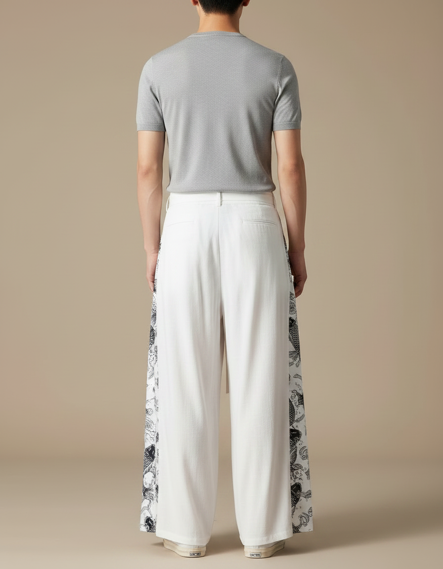 Pantalon Jupe Blanc Ample Koi Coton Homme - Viscose - vue 2