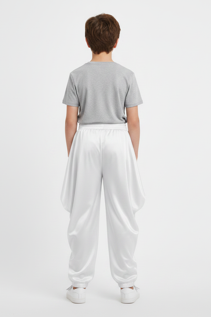 Pantalon Jupe Blanc Satin Ample Bouffant Enfant - vue 2