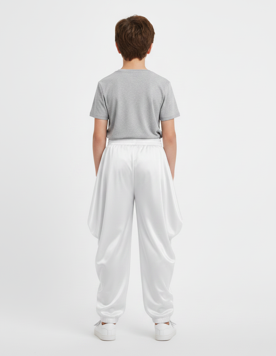 Pantalon Jupe Blanc Satin Ample Bouffant Enfant - vue 2
