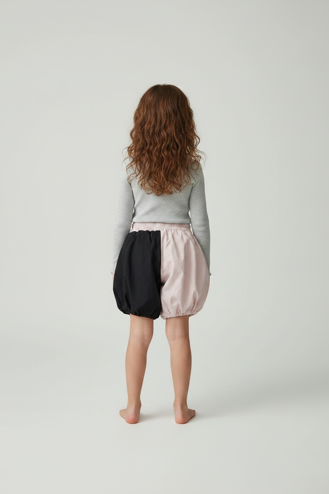 Pantalon Jupe Rose Volants Nœuds Bicolore Fille - Coton - vue 2