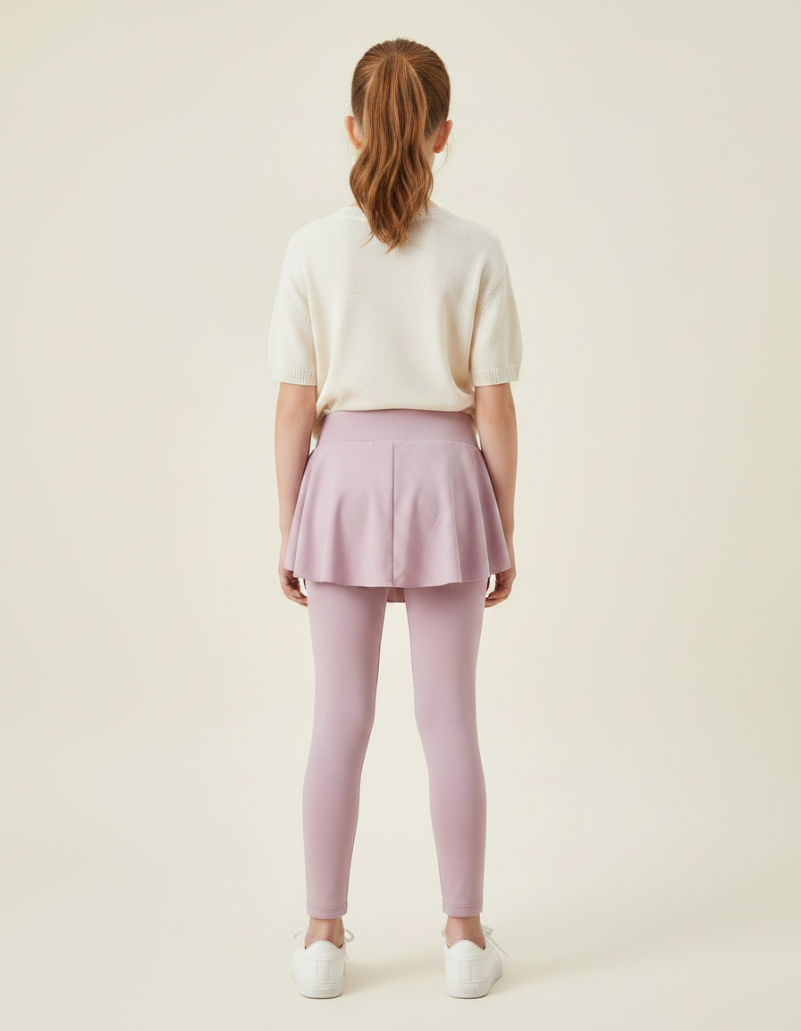 Pantalon Jupe Mauve Sportif Fille Intégré Confortable - Violet Polyester - vue 2