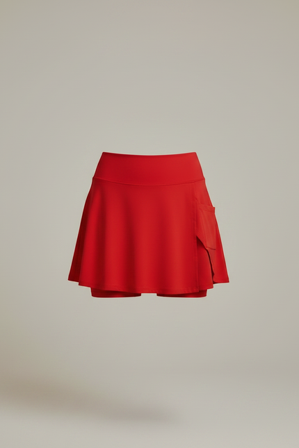 Pantalon Jupe Rouge Fluide Sportif Léger - Polyester - vue 3