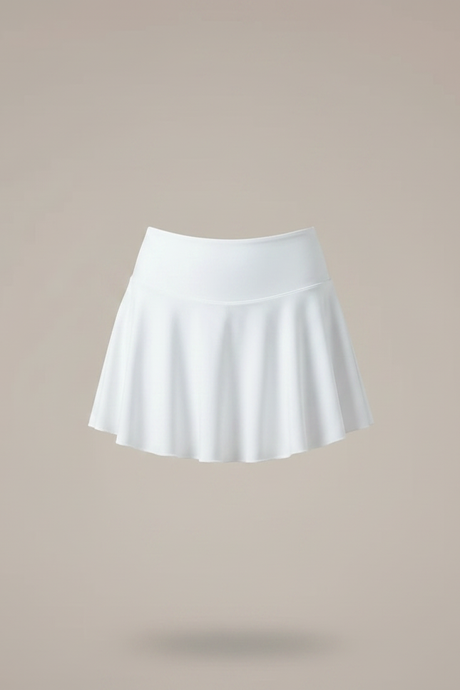 Pantalon Jupe Blanc Plissé Sportif Intégré Léger - Polyester - vue 3