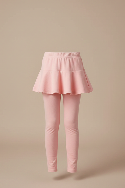 Pantalon Jupe Rose Uni Évasé Confortable Fille - Molleton - vue 3