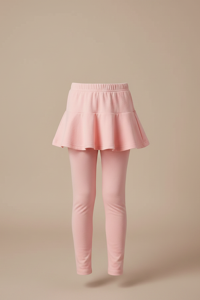 Pantalon Jupe Rose Uni Évasé Confortable Fille - Molleton - vue 3
