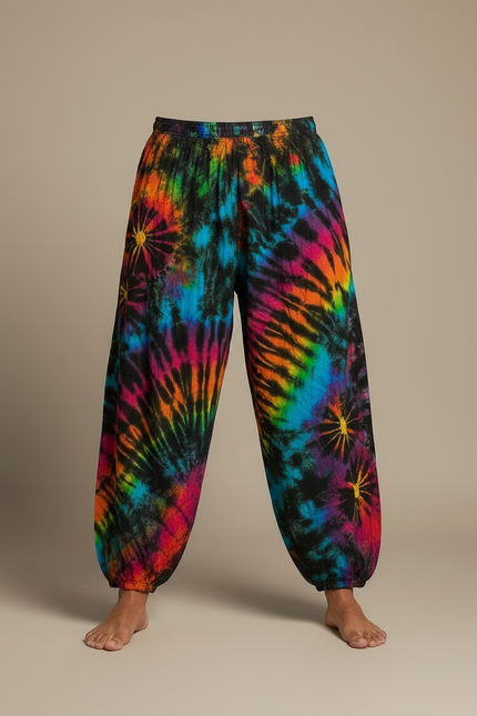 Pantalon Jupe Tie-Dye Ample Coloré Harem Homme - Multicolore Coton - vue 3