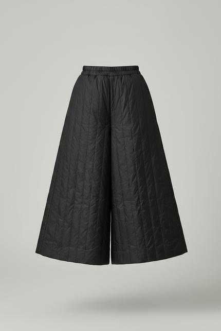 Pantalon Jupe Noir Matelassé Ample Hiver Décontracté - Polyester - vue 3