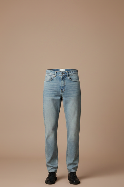 Pantalon Jupe Jean Blanc Brodé Transparent Homme - Bleu - vue 3