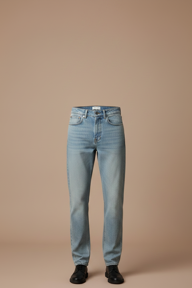 Pantalon Jupe Jean Blanc Brodé Transparent Homme - Bleu - vue 3
