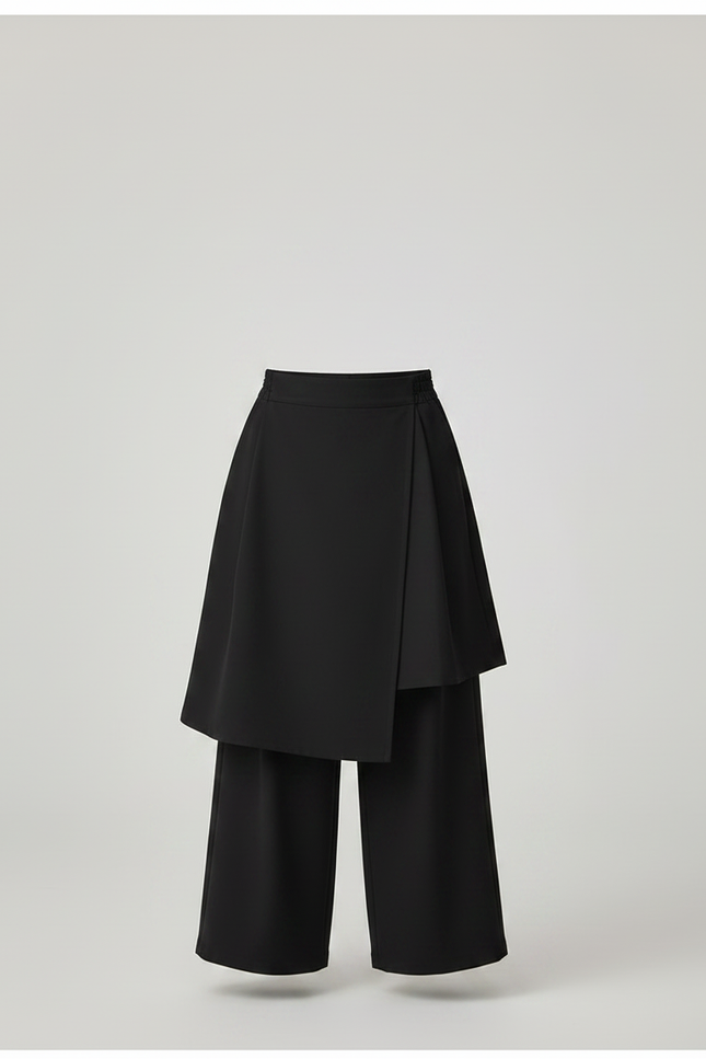 Pantalon Jupe Noir Ample Asymétrique Garçon Moderne - Polyester - vue 3
