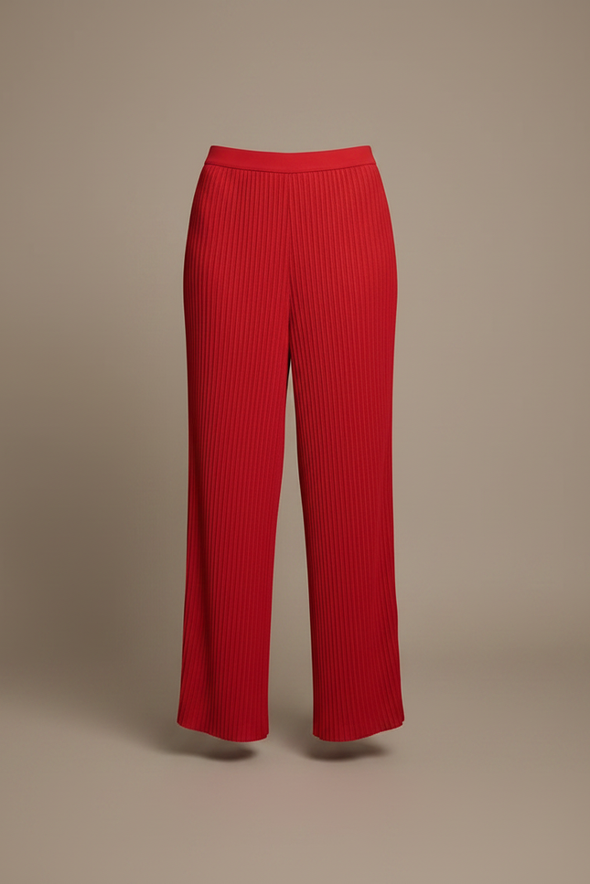 Pantalon Jupe Plissé Rouge Fluide Ample Élégant - Maille - vue 3