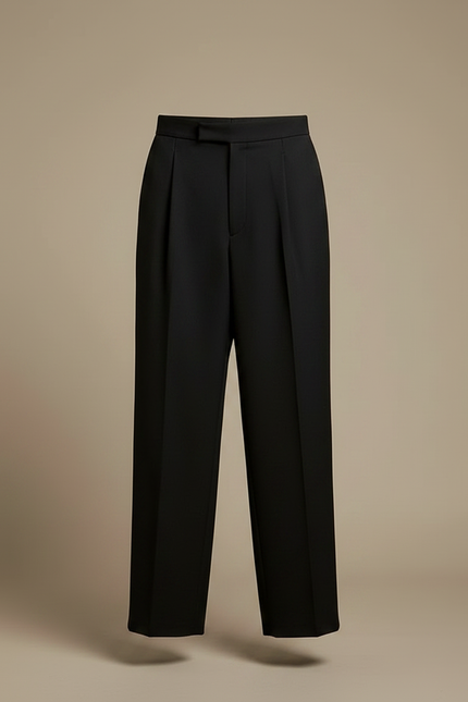 Pantalon Jupe Noir Plissé Ample Élégant Moderne Homme - Gabardine - vue 3