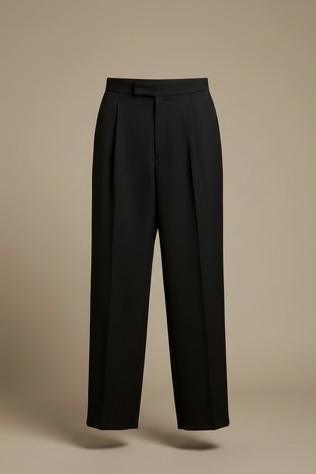 Pantalon Jupe Noir Plissé Ample Élégant Moderne Homme - Gabardine - vue 3
