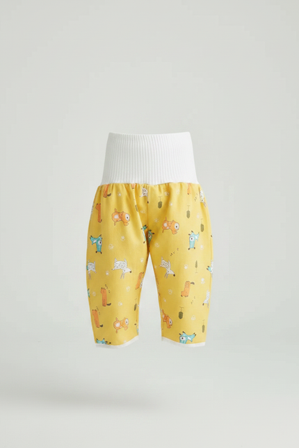 Pantalon Jupe Jaune Imprimé Animaux Bébé Confortable Coton - vue 3