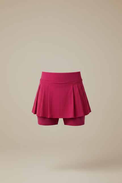 Pantalon Jupe Fuchsia Plissé Sport Court Respirant - Rose Polyester - vue 3
