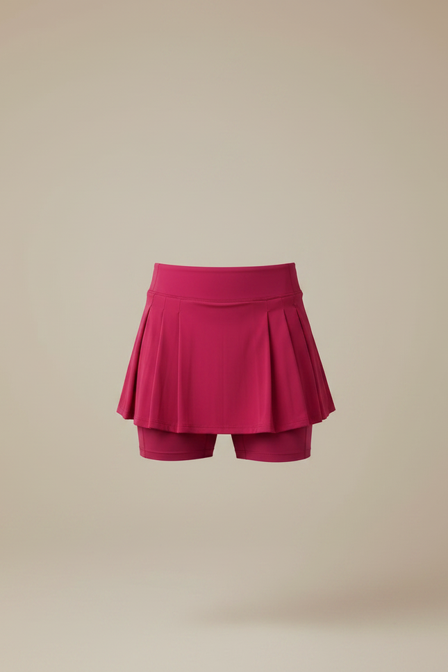 Pantalon Jupe Fuchsia Plissé Sport Court Respirant - Rose Polyester - vue 3