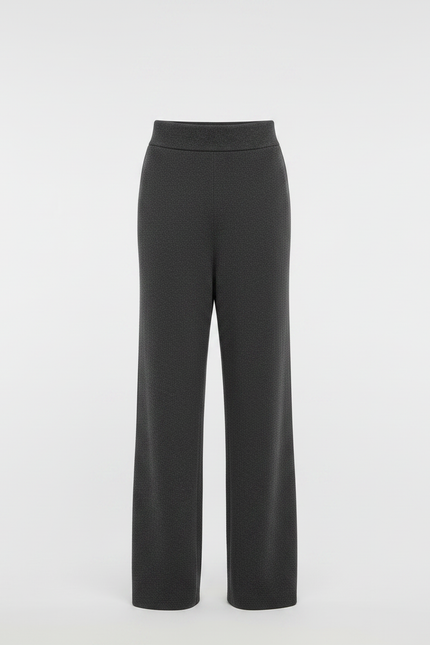Pantalon Jupe Gris Maille Plissé Ample Moderne - vue 3