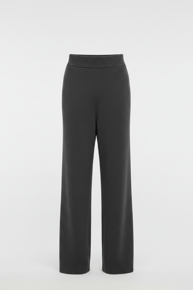 Pantalon Jupe Gris Maille Plissé Ample Moderne - vue 3
