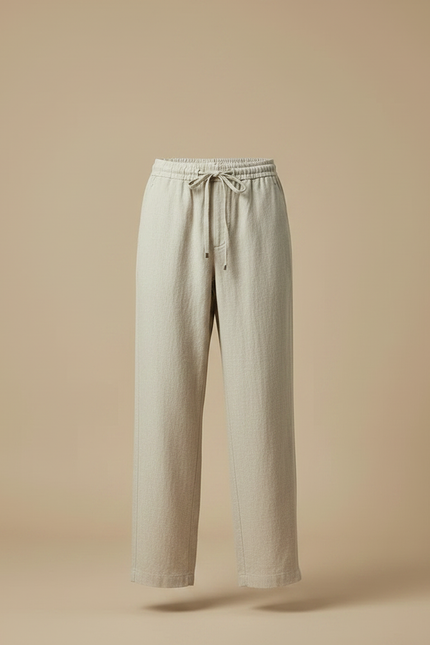 Pantalon Jupe Beige Lin Ample Décontracté Confortable - vue 3