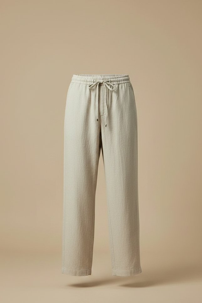 Pantalon Jupe Beige Lin Ample Décontracté Confortable - vue 3