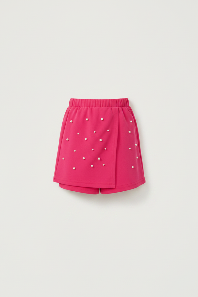 Pantalon Jupe Rose Perles Fille Élastique Mignon - Molleton - vue 3