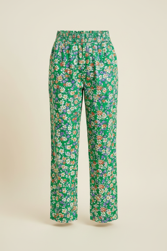 Pantalon Jupe Vert Fleuri Ample Confortable Fille - Viscose - vue 3