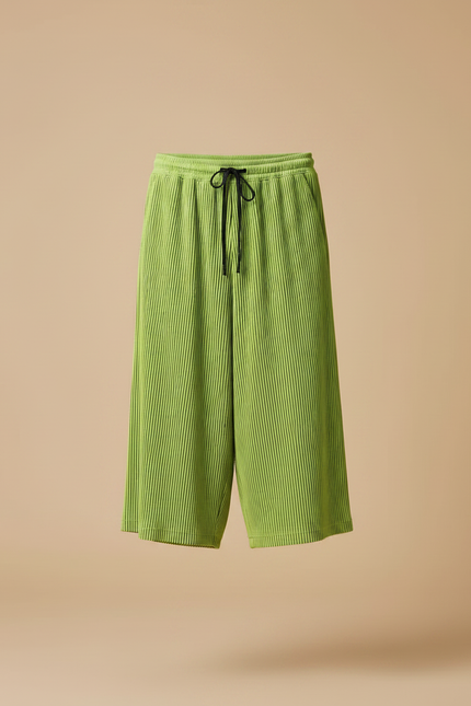 Pantalon Jupe Plissé Vert Fluide Décontracté Homme - Polyester - vue 3