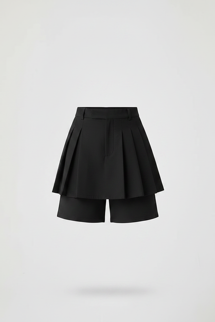 Pantalon Jupe Noir Plissé Fluide Enfant Moderne - Polyester - vue 3