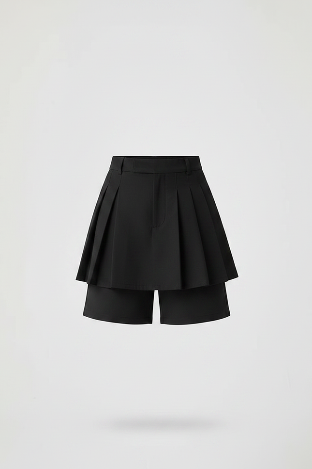 Pantalon Jupe Noir Plissé Fluide Enfant Moderne - Polyester - vue 3