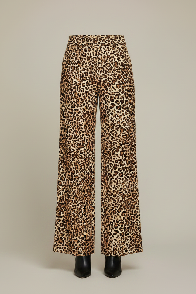 Pantalon Jupe Léopard Court Fluide Taille Haute - Imprimé Viscose - vue 3
