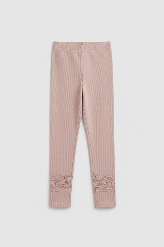 Pantalon Jupe Rose Poudré Tulle Côtelé Superposé Fille - Cordé - vue 3