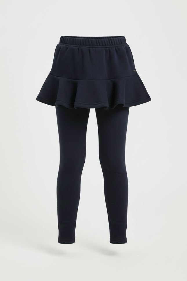 Pantalon Jupe Marine Côtelé Volanté Enfant Hiver - Molleton - vue 3