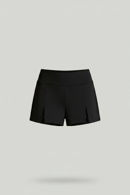 Pantalon Jupe Noir Court Fendu Sportif Intégré - Polyester - vue 3