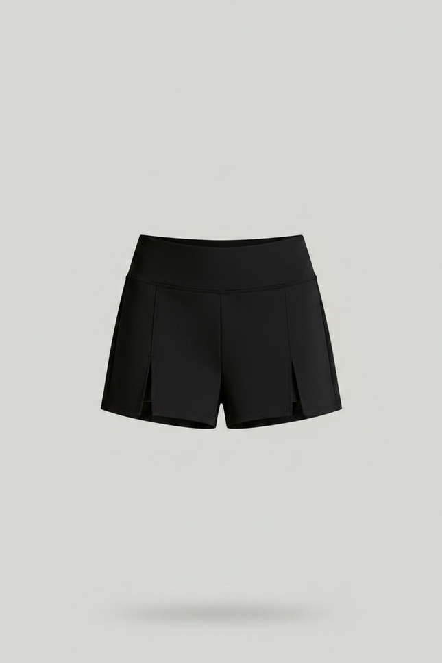 Pantalon Jupe Noir Court Fendu Sportif Intégré - Polyester - vue 3