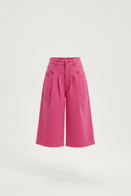 Pantalon Jupe Rose Large Coton Décontracté Fille - vue 3