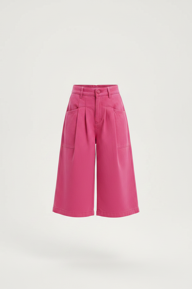 Pantalon Jupe Rose Large Coton Décontracté Fille - vue 3