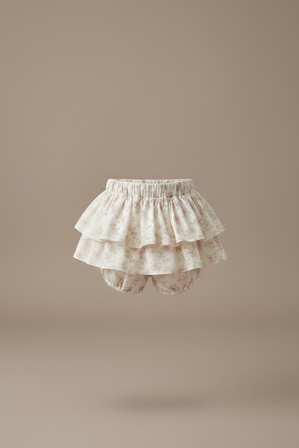 Pantalon Jupe Volants Floral Coton Enfant Doux - Imprimé - vue 3