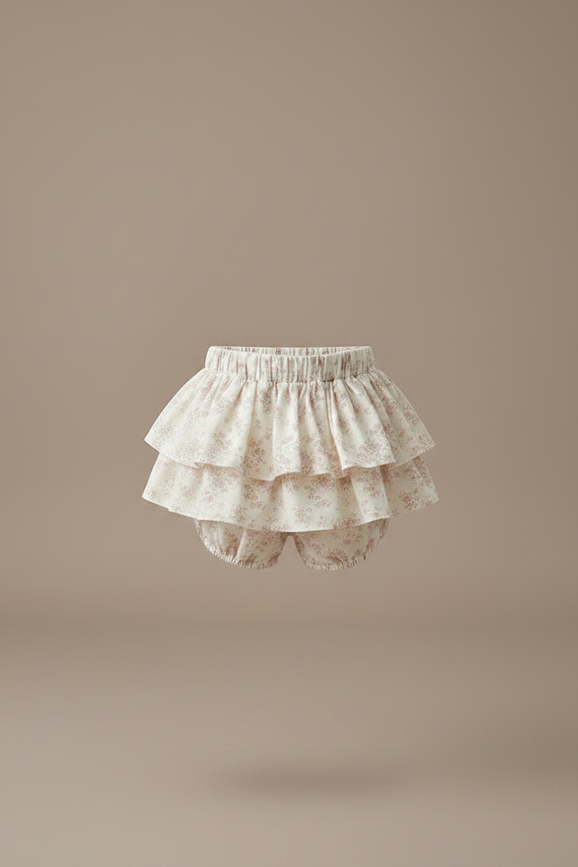 Pantalon Jupe Volants Floral Coton Enfant Doux - Imprimé - vue 3