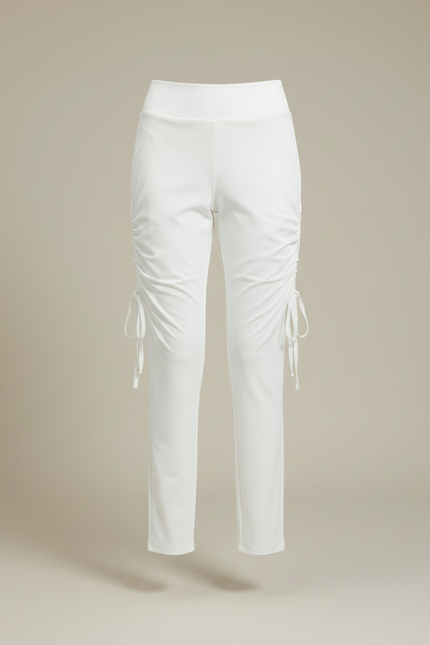 Pantalon Jupe Blanc Froncé Doublé Sportif Court - Polyester - vue 3