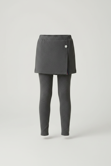 Pantalon Jupe Gris Coupe Droite Confortable Fille - Molleton - vue 3
