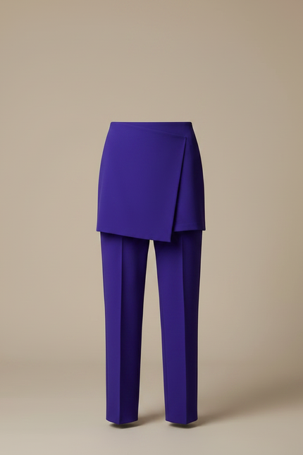 Pantalon Jupe Violet Asymétrique Chic Décontracté Femme - Polyester - vue 3