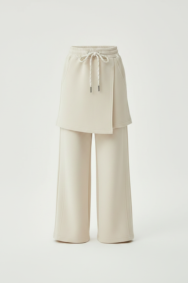 Pantalon Jupe Beige Crème Ample Décontracté Enfant Moderne - Molleton - vue 3