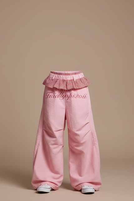 Pantalon Jupe Rose Ample Décontracté Plissé Enfant - Polyester - vue 3