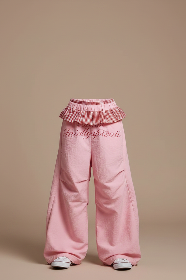 Pantalon Jupe Rose Ample Décontracté Plissé Enfant - Polyester - vue 3