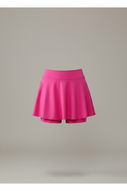 Pantalon Jupe Rose Évasé Mini Décontracté Fluide - Polyester - vue 3