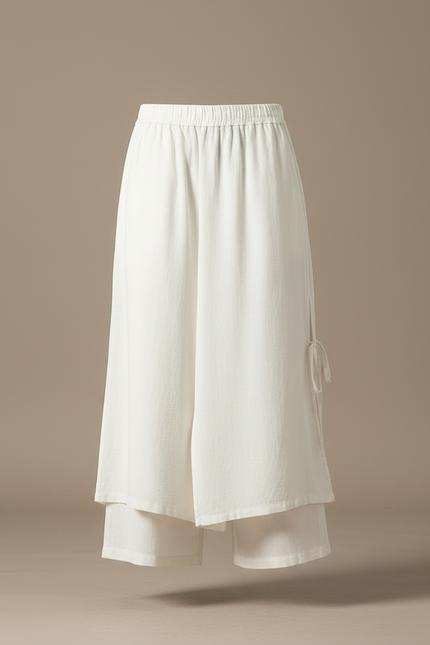 Jupe Sur Pantalon Homme - Blanc Lin - vue 3
