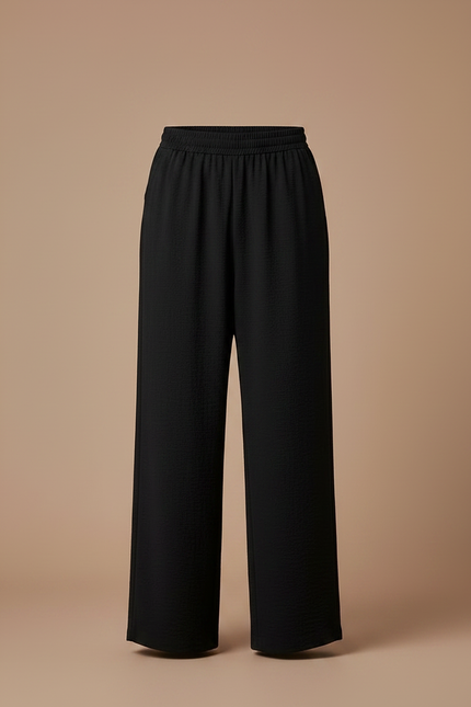 Pantalon Jupe Noir Ample Superposé Masculin Élégant - Polyester - vue 3