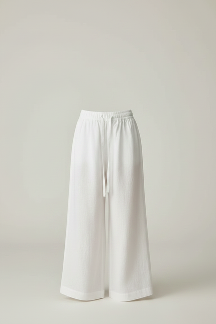 Pantalon Jupe Blanc Lin Ample Superposé Fille - vue 3