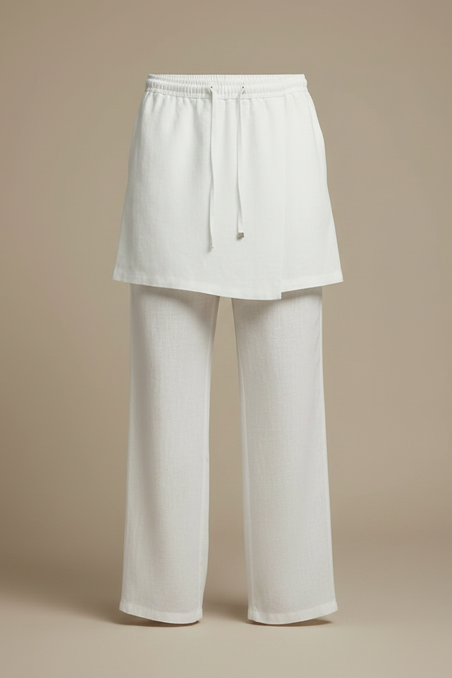 Pantalon Jupe Cd85 - Blanc Lin - vue 3