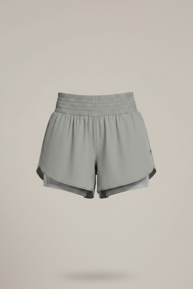 Pantalon Jupe Gris Smocké Doublé Sport Décontracté - Polyester - vue 3